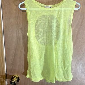 Sheer Yellow Peace Sign Tank size M